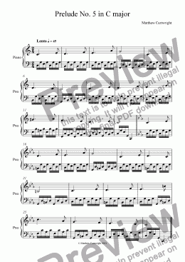 page one of Prelude No. 5 in C major