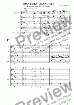 page one of MOZART: Viennese Sonatina Nr 3 / I arranged for orchestra