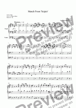 page one of March From ’Scipio’ arranged for Organ