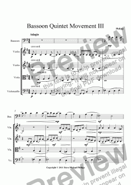 page one of Bassoon Quintet Movement III