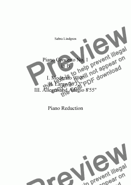 page one of Piano Concerto No. 1 in B, II. Largo, Piano Reduction