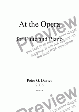 page one of At the Opera for Flute and Piano