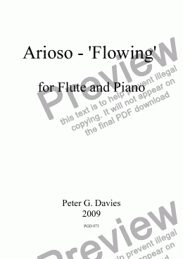 page one of Arioso - "Flowing" for Flute and Piano