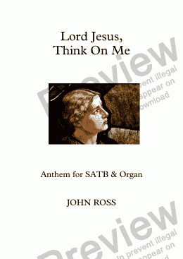 page one of Lord Jesus, Think On Me (Anthem based on "Southwell")