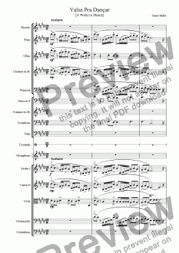 page one of VALSA PRA DANÃ�AR ( A Waltz to Dance) ORCHESTRA VERSION