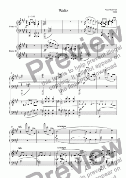 page one of Waltz for Two Pianos