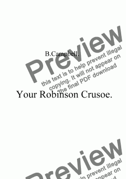 page one of (Won’t ya’ let me be) Your Robinson Crusoe.