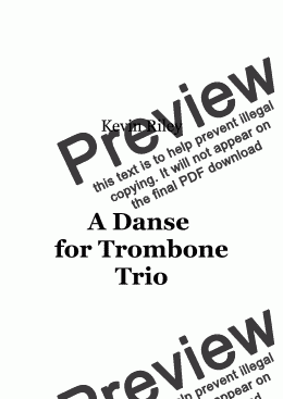 page one of A Danse for Trombone Trio