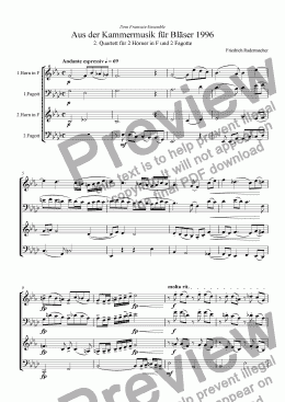 page one of Aus der Kammermusik für Bläser 