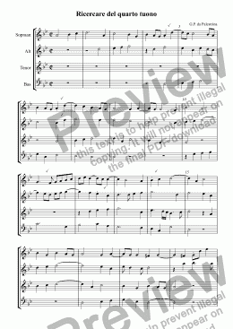page one of Ricercare del quarto tuono (Palestrina)