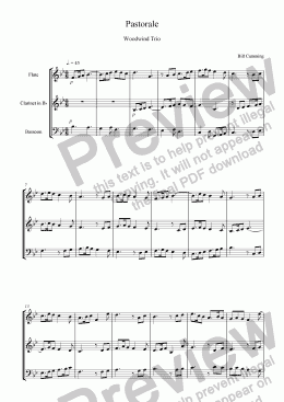page one of Pastorale for Woodwind Trio