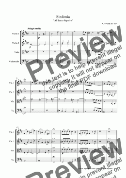 page one of Vivaldi Sinfonia RV 169