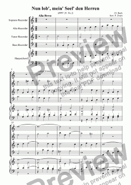 page one of Nun lob’, mein’ Seel’ den Herren (Bach)