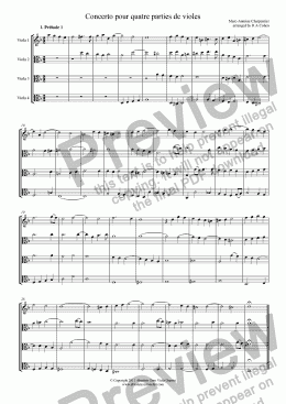 page one of Charpentier - CONCERTO pour QUATRE PARTIES de VIOLES - for viola quartet