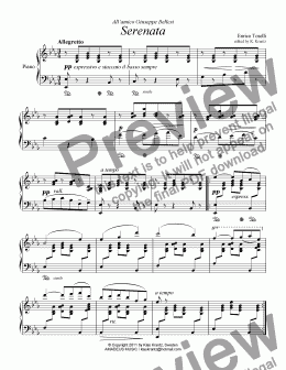 page one of Serenata Rimpianto Op. 6 for piano solo