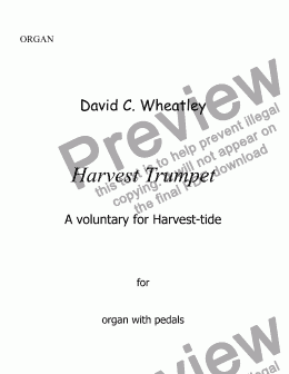 page one of Harvest Trumpet by David Wheatley for organ