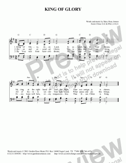 page one of King of Glory (Ascension Hymn)