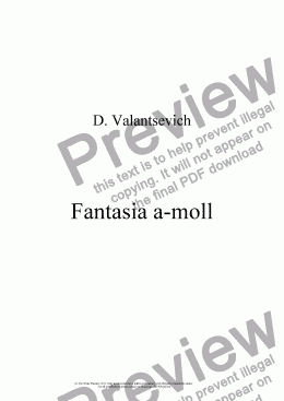 page one of Fantasia a-moll