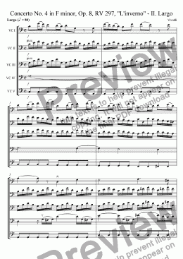 page one of Concerto No. 4 in F minor, Op. 8, RV 297, "L’inverno" - II. Largo