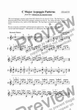 page one of C Major Arpeggio Patterns