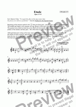 page one of Fernando Sor Etude Opus 31 #1 