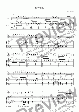 page one of Toccata 1 (solo inst + pno)