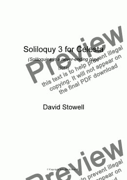 page one of Soliloquy 3 for Celesta