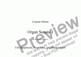 page one of Organ Sonata 1
