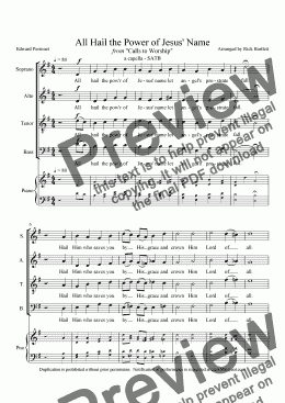 page one of All Hail The Power of Jesus' Name (Calls to Worship SATB)