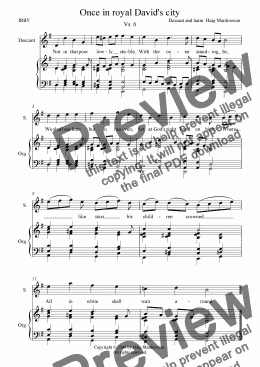 page one of Once in royal David’s city - Descant and free accompaniment