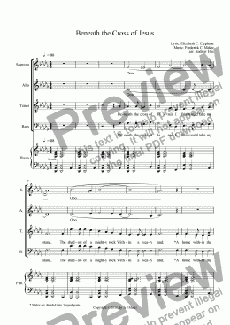 page one of Beneath the Cross of Jesus - Choir