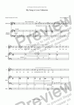 page one of My Song is Love Unknown (SA, organ)