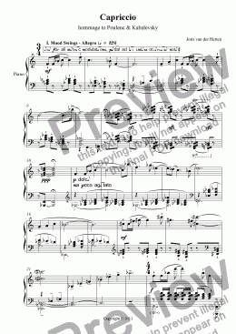 page one of Capriccio (juvenilia, piano)