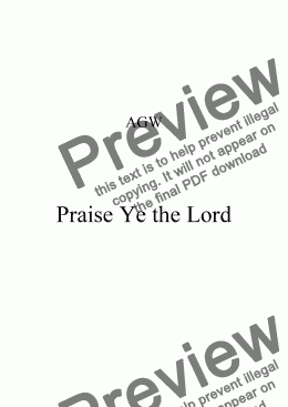page one of Praise Ye the Lord