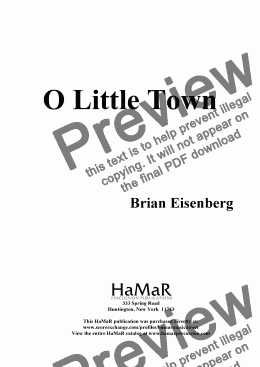 page one of O LITTLE TOWN