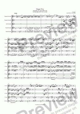 page one of Bach Organ Trio for 3 Recorders