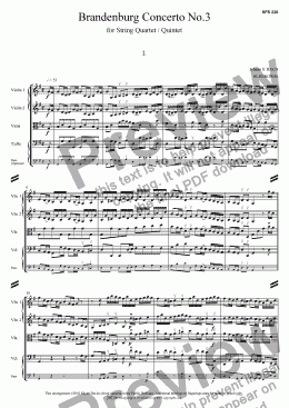 page one of Brandenburg Concerto No.3 - 1. Allegro