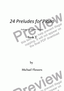 page one of Preludes for Piano ~ Book 3