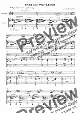 page one of Swing Low, Sweet Chariot for Vibraphone & Keyboard