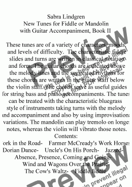 page one of New Tunes for Fiddle or Mandolin with Guitar Accompaniment, Book II