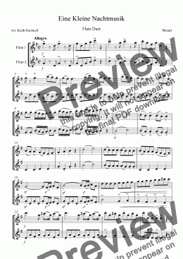 page one of Eine Kleine Nachtmusik – Flute Duet
