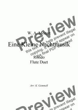page one of Eine Kleine Nachtmusik (Rondo) – Flute Duet