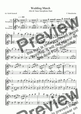 page one of Wedding March – Alto & Tenor Saxophone Duet