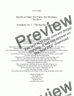 page one of The River (Original Version) Symphony No. 3, "The Big Sky Symphony"