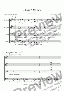 page one of O Rock-A My Soul (TTBB)