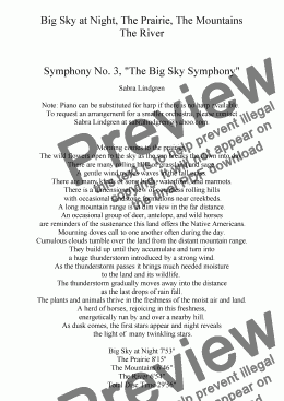 page one of The Prairie, Symphony No. 3, "The Big Sky Symphony"