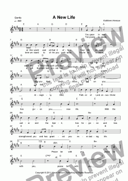 page one of A New Life (A Baptism Song) vocal w/guitar