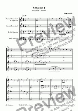 page one of Sonatina 2 (WW 4tet)