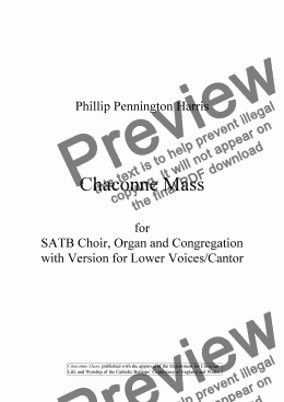 page one of Chaconne Mass for SATB choir & organ