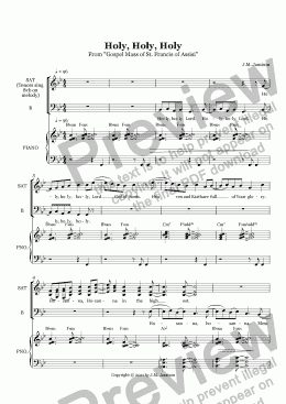 page one of Holy, Holy, Holy (Gospel Mass)